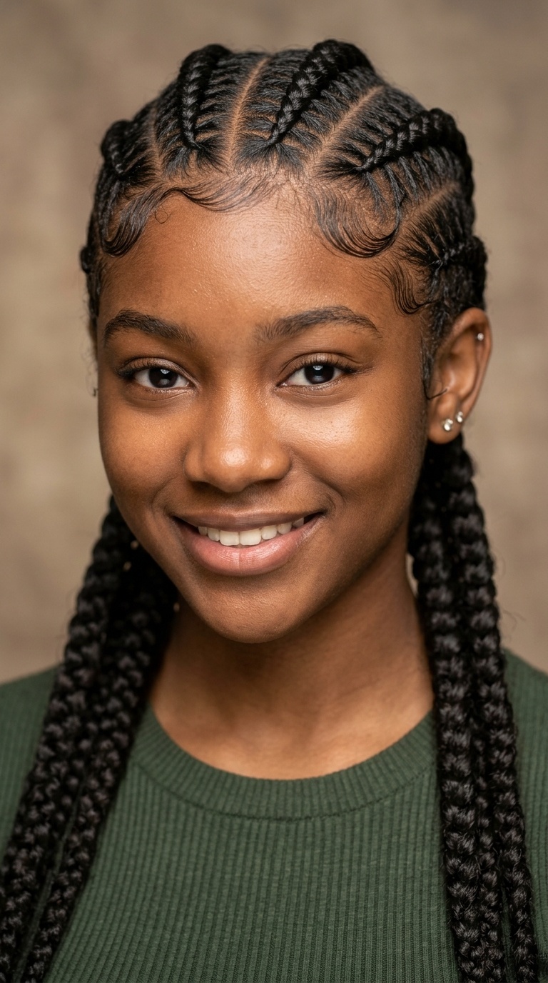 Feed-in Braids with Swooped Edges