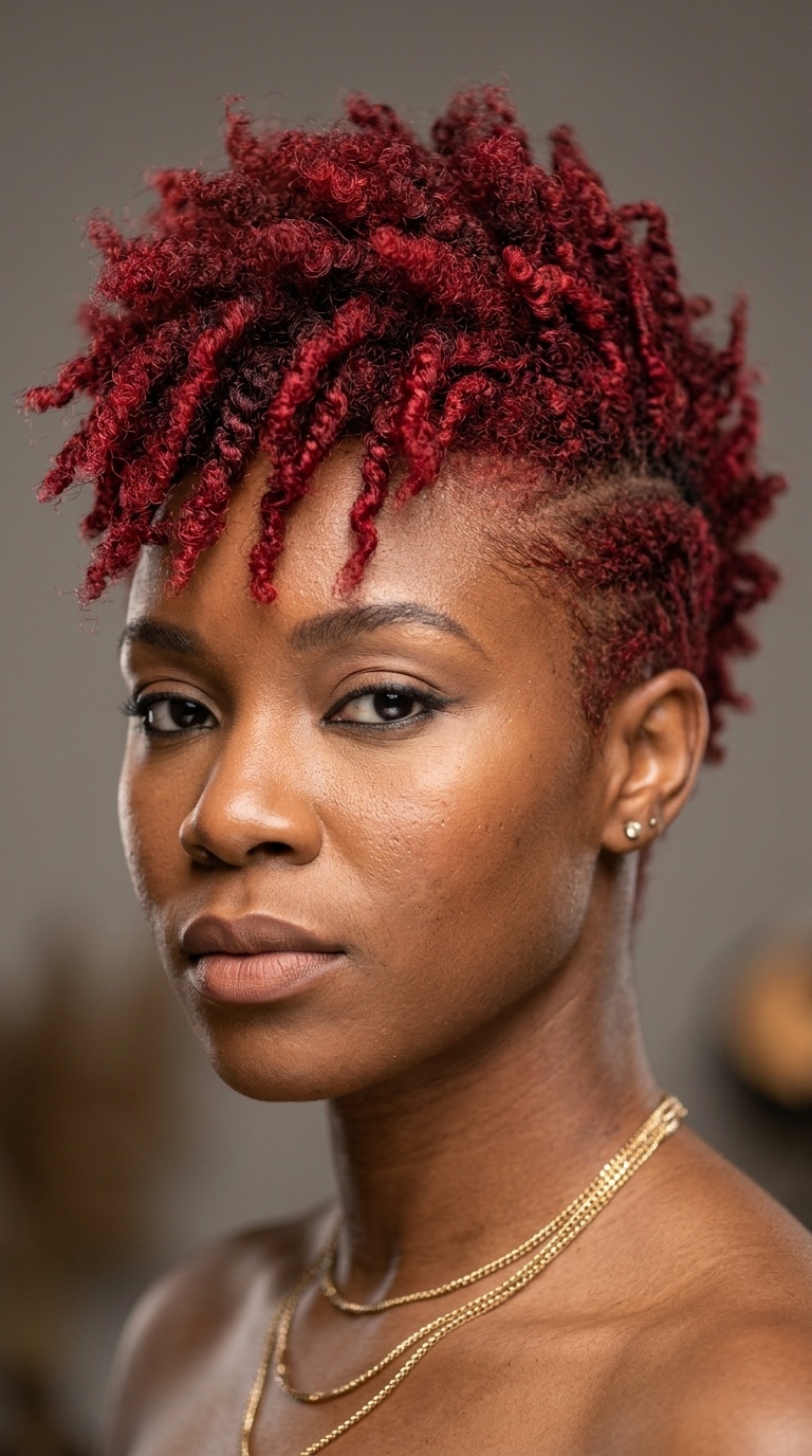 Fiery Red Tapered Frohawk