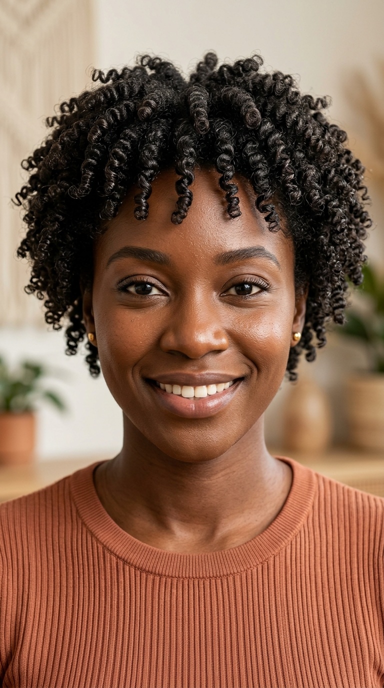 Finger Coils on Short Natural Hair