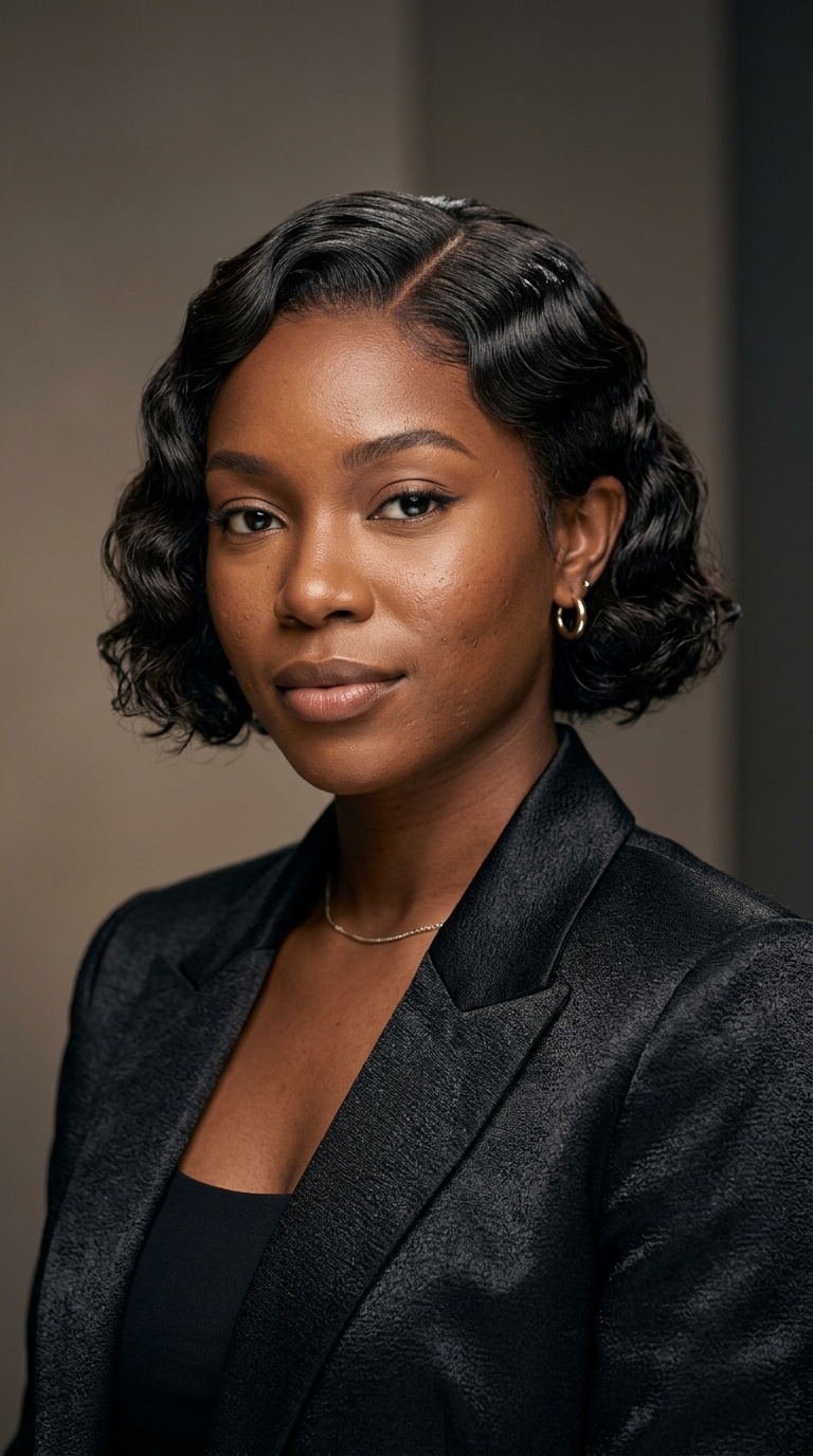 Finger Wave Inspired Modern Bob