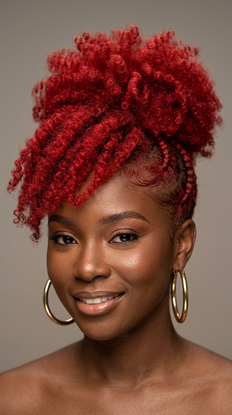 Fire Engine Red Pineapple Ponytail