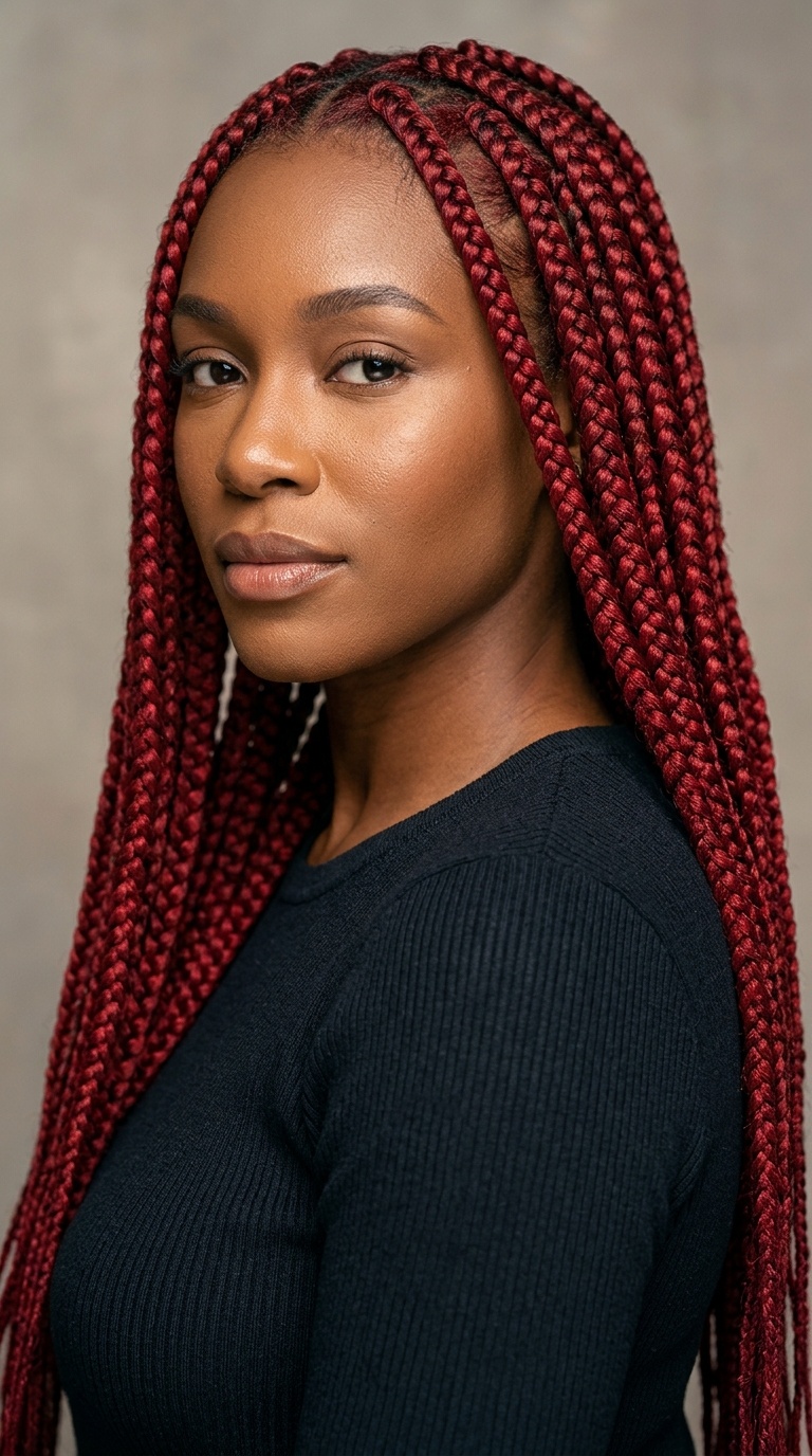 Fire Red Triangle Braids