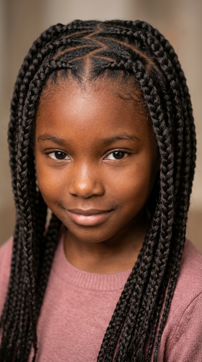 Fishbone Braids with Center Zig-Zag