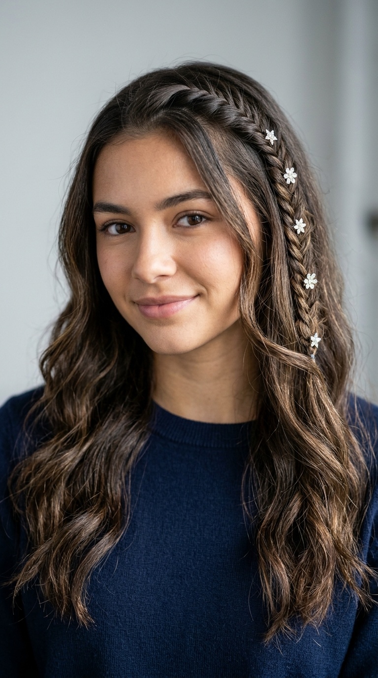 Fishtail Accent with Rhinestone Pins
