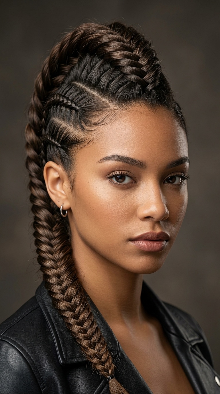 Fishtail Braid Faux Hawk