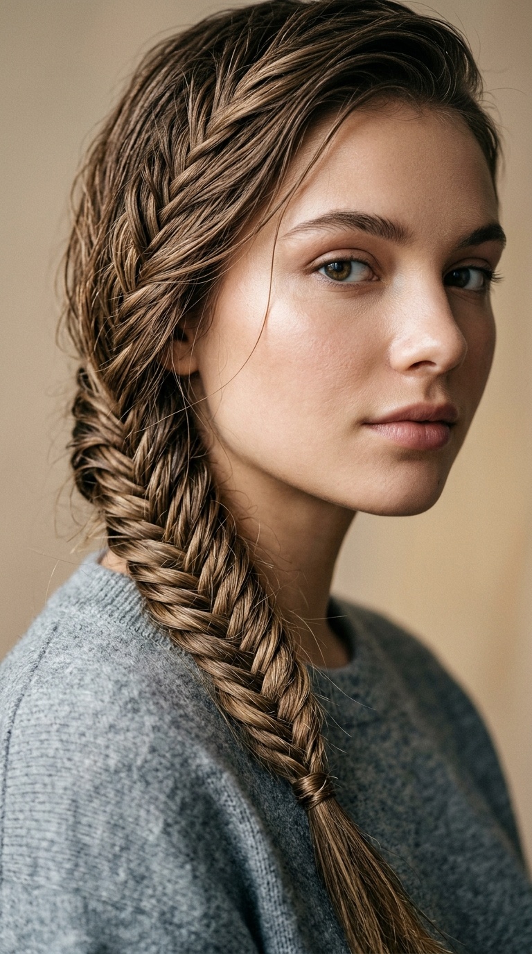 Fishtail Braid Side Sweep