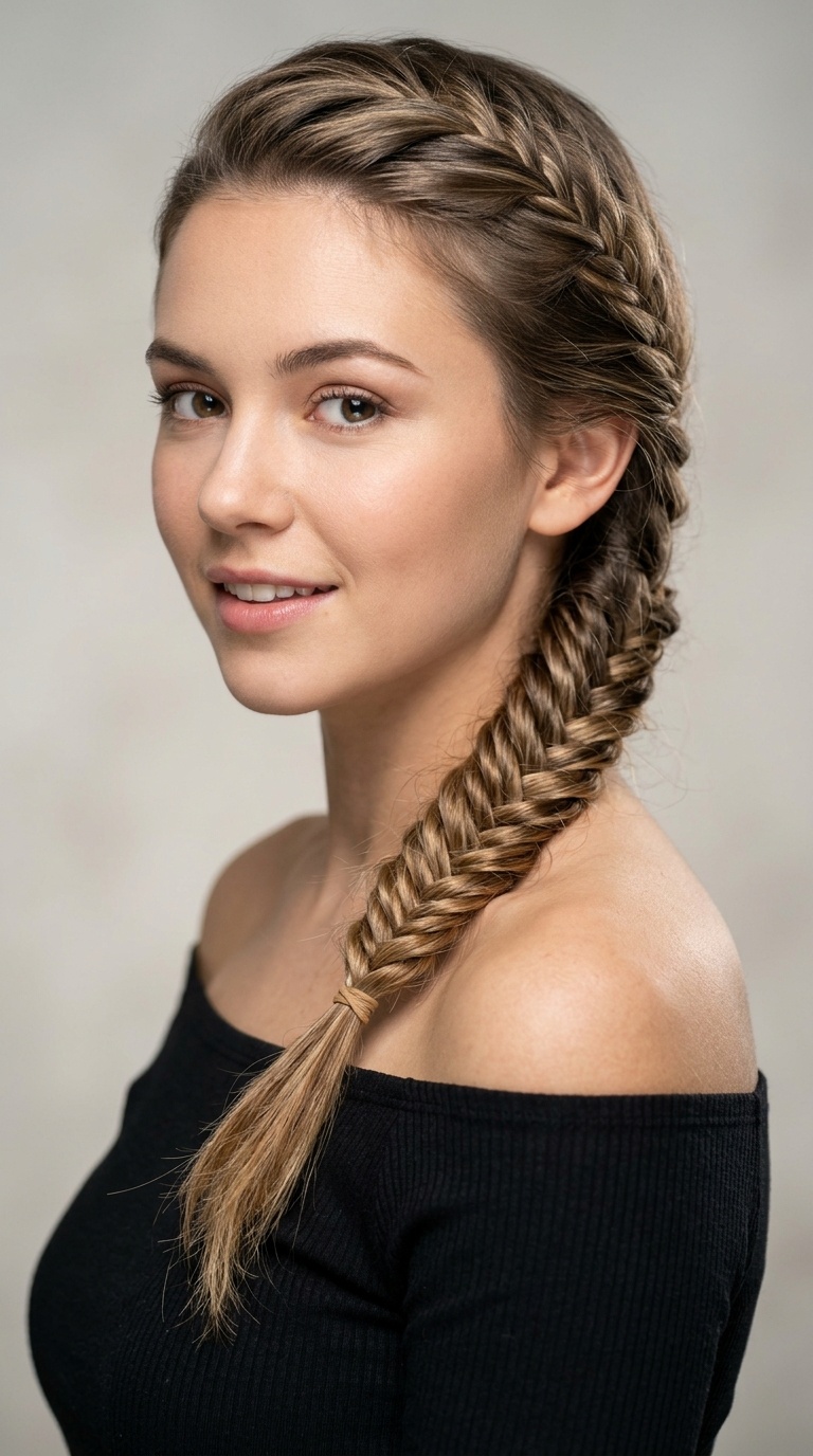 Fishtail Braid to the Side