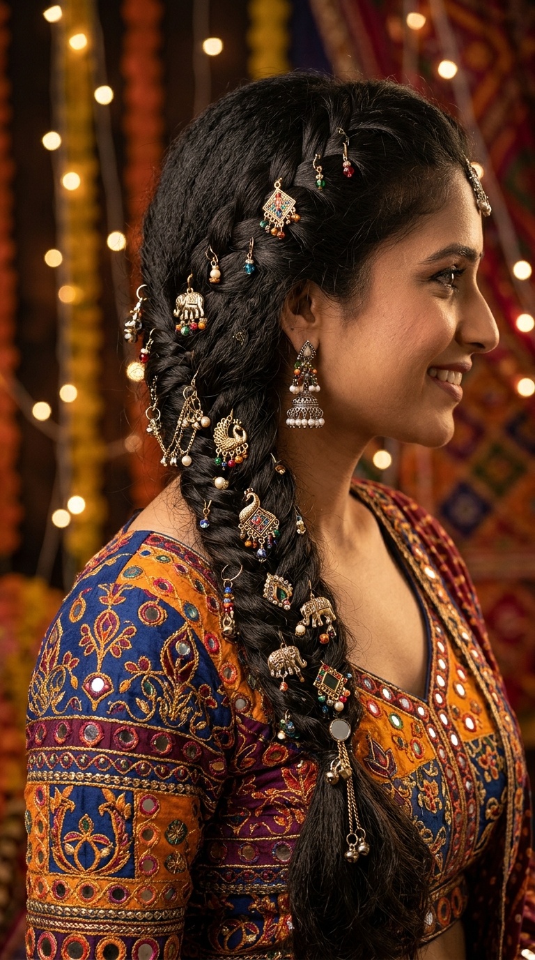 Fishtail Braid with Decorative Charms