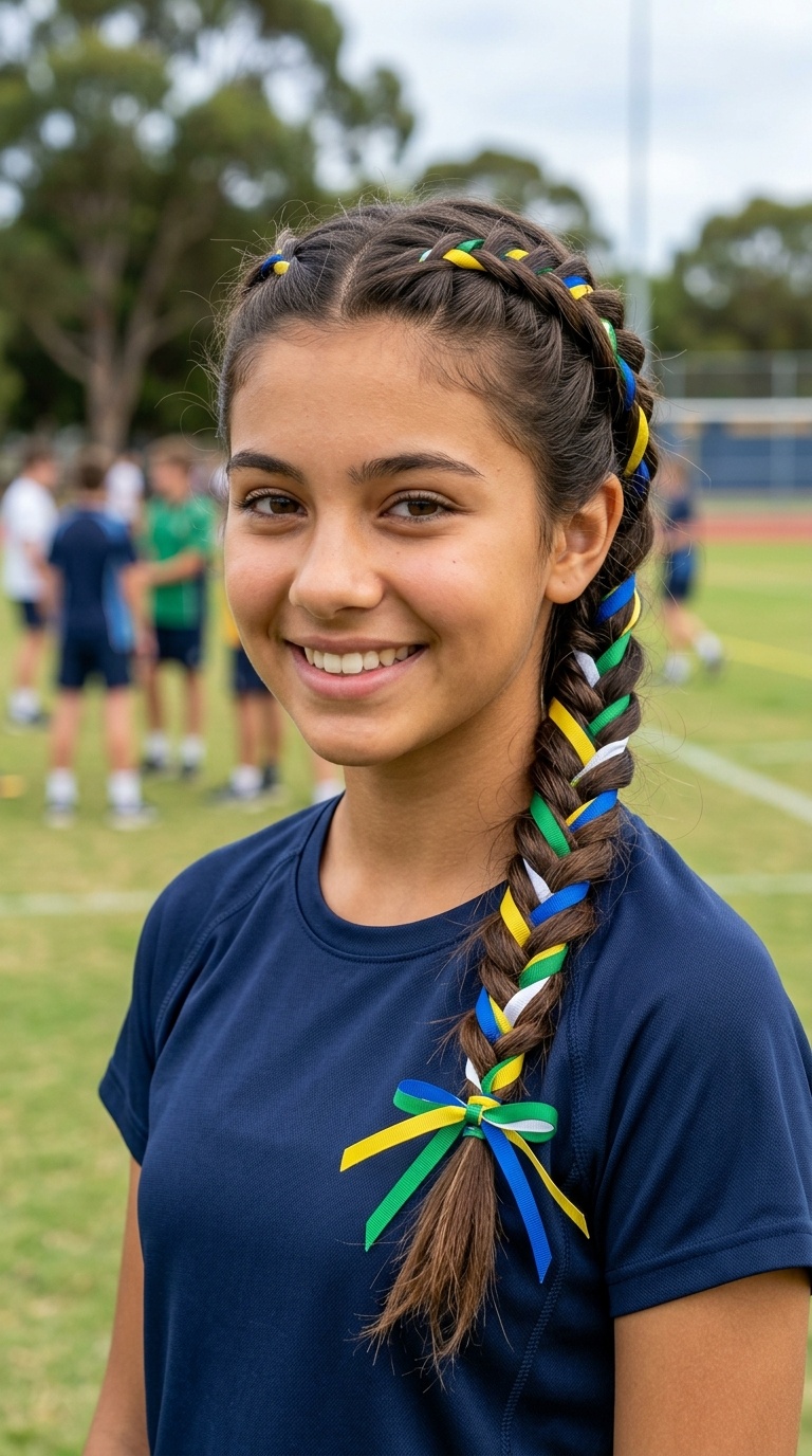 Fishtail Braid with Ribbon Accents