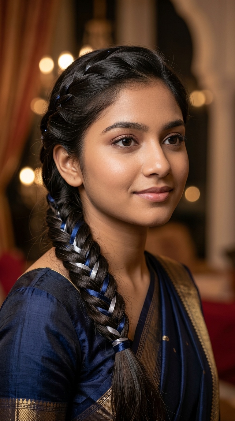 Fishtail Braid with Ribbons