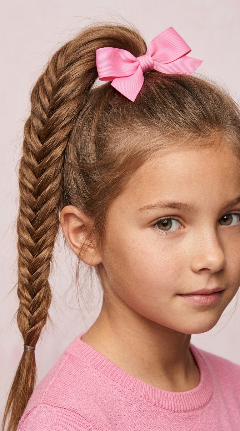 Fishtail Braided High Ponytail