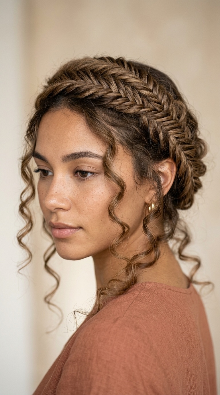 Fishtail Crown with Curly Tendrils