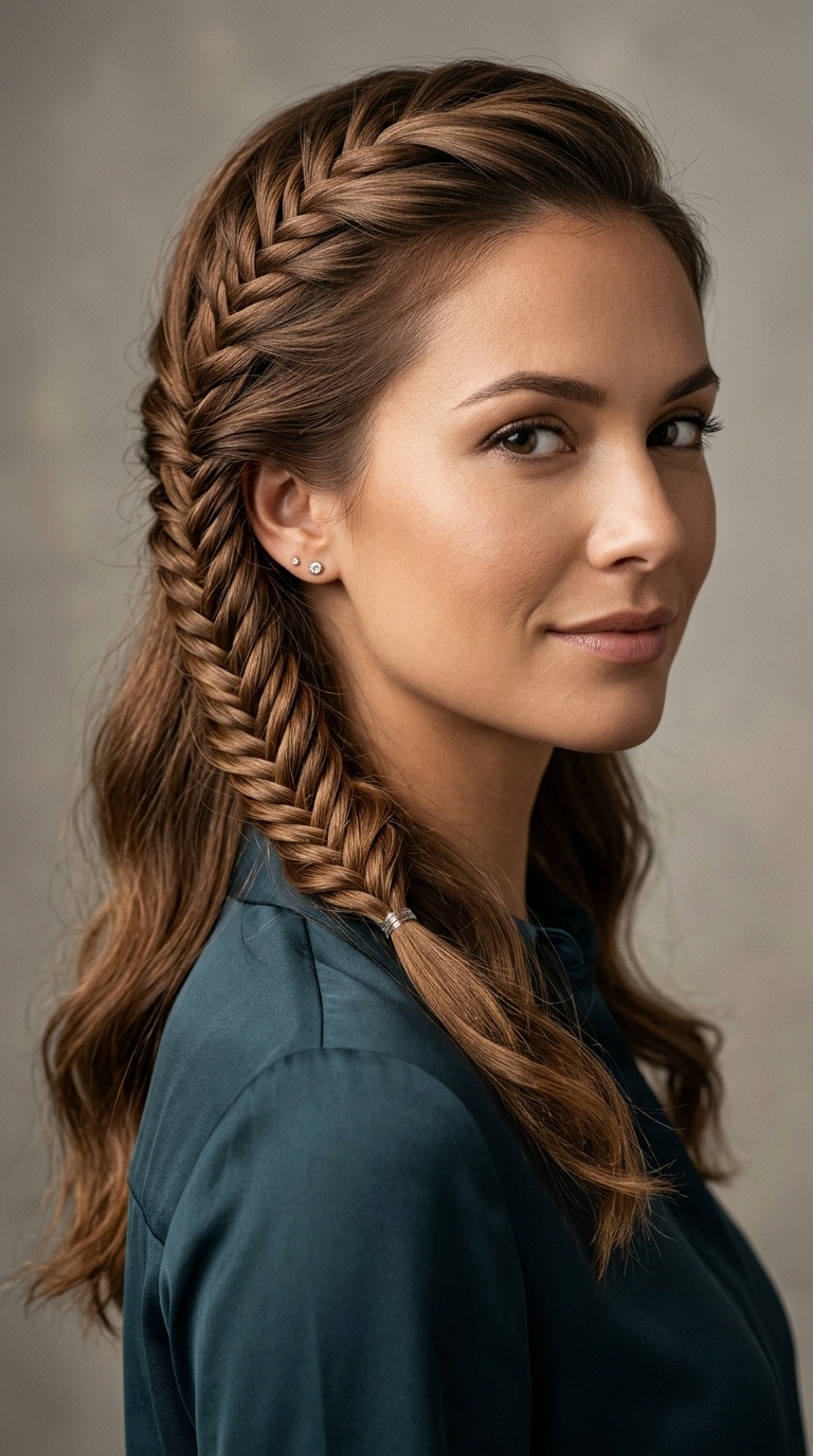 Fishtail Half-Up Style