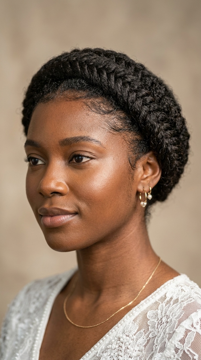 Fishtail Halo Braid on Natural Texture