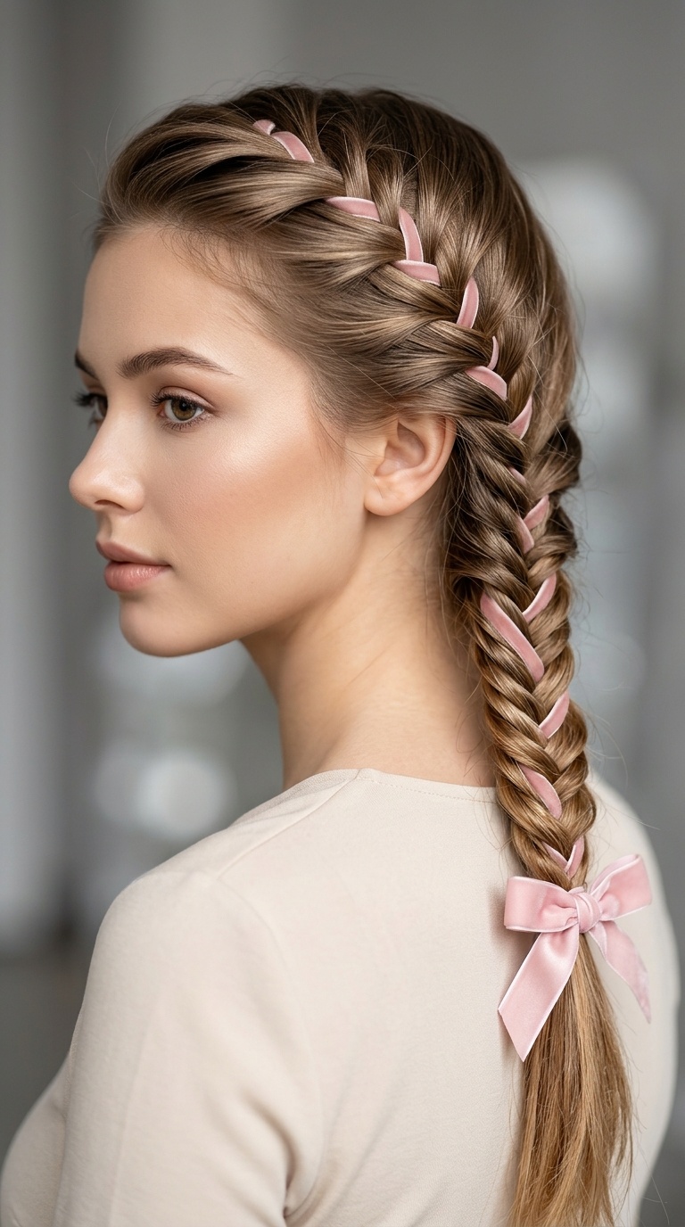 Fishtail Twist with a Ribbon Weave