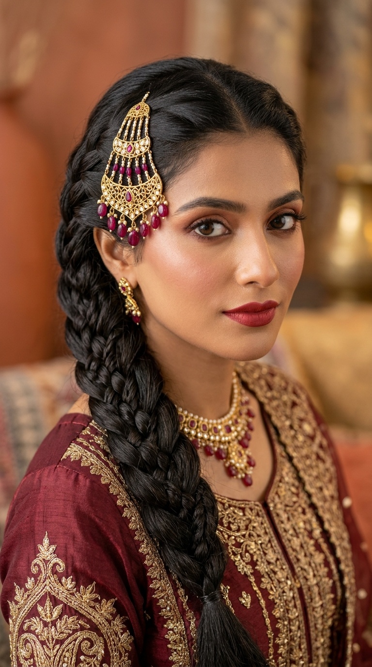 Five-Strand Braid with Ruby-Drop Passa