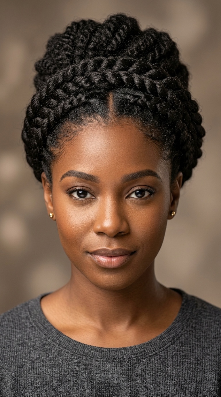 Flat Twist Crown Updo