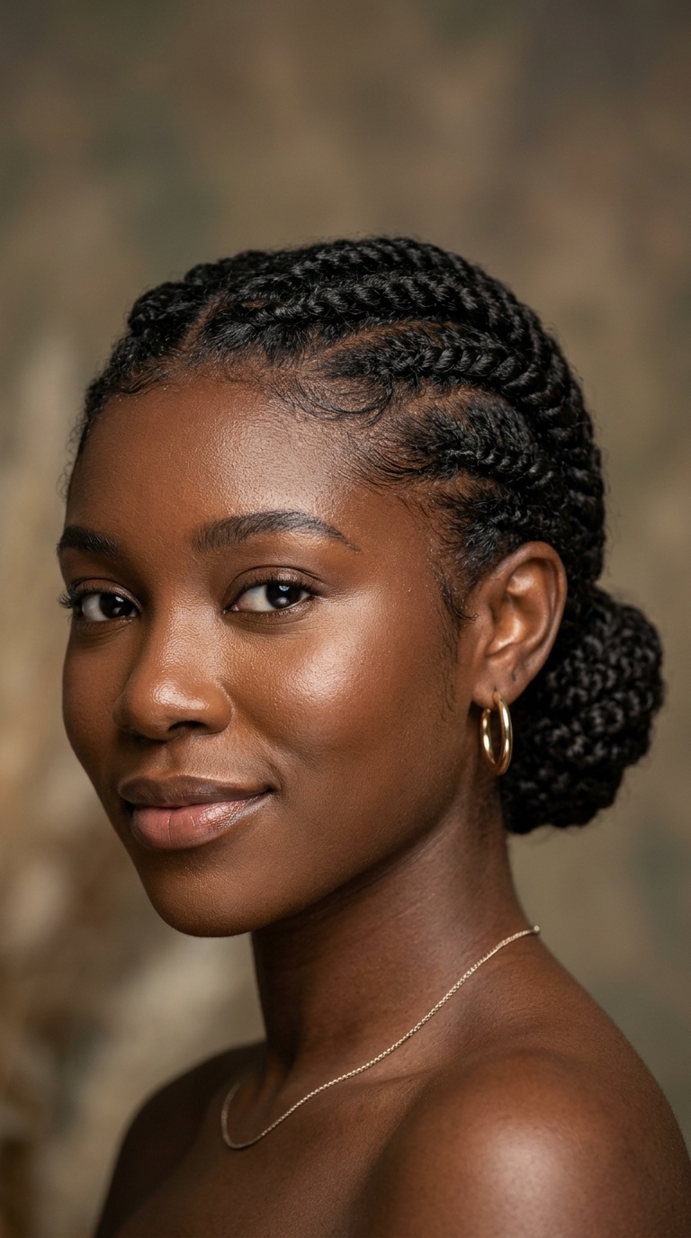 Flat Twists with a Low Bun