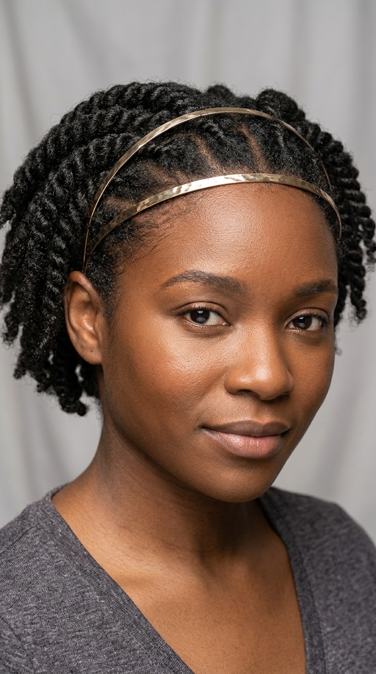 Flat Twists with a Thin Metallic Band