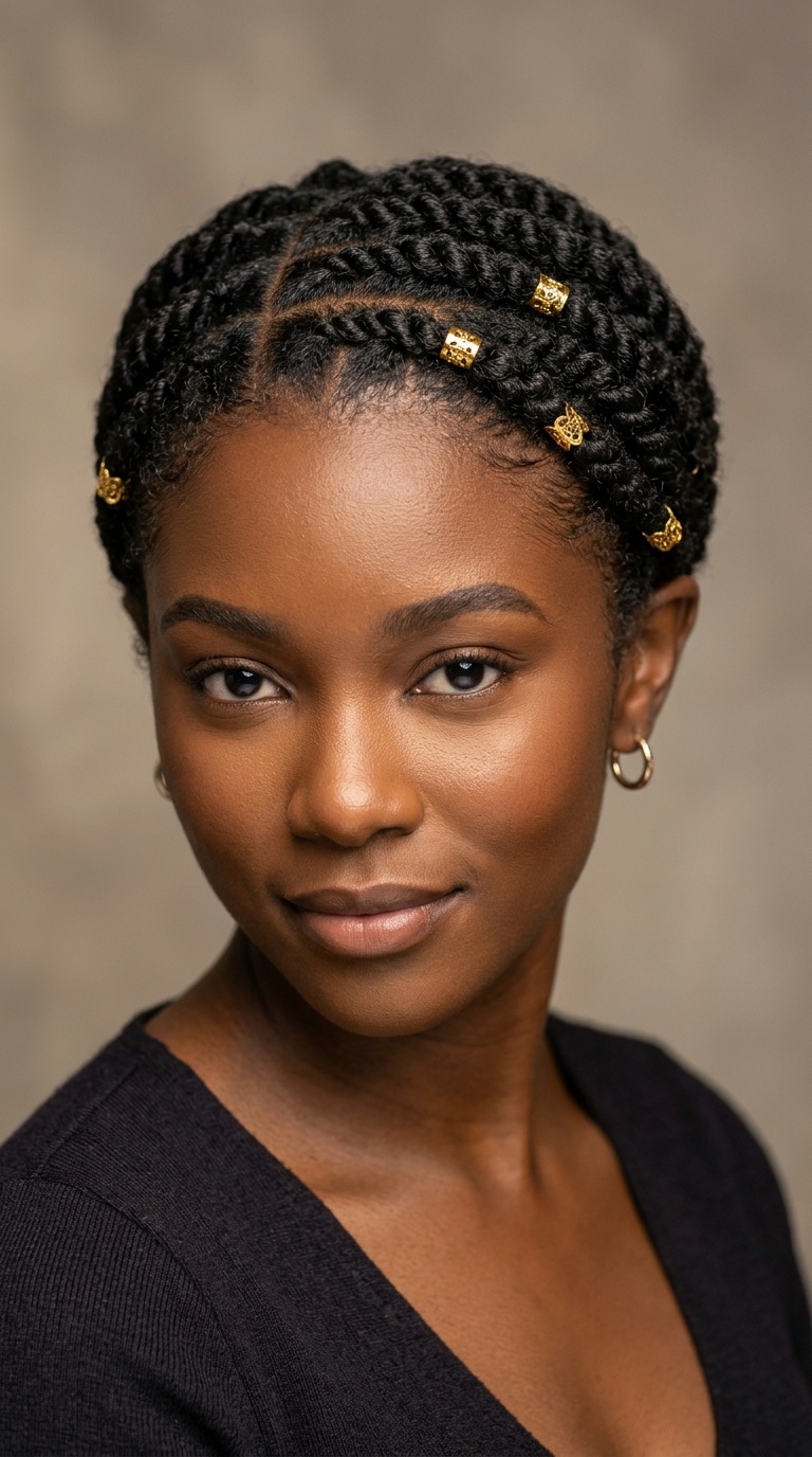 Flat Twists with Gold Cuffs