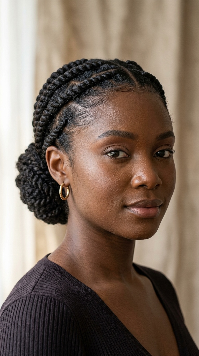 Flat Twists with Low Bun