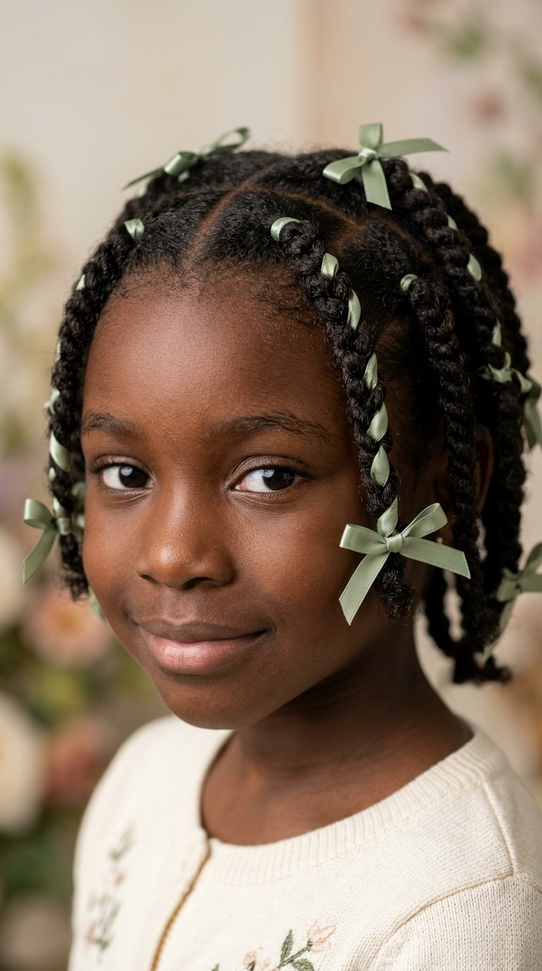 Flat Twists with Sage Green Ribbon
