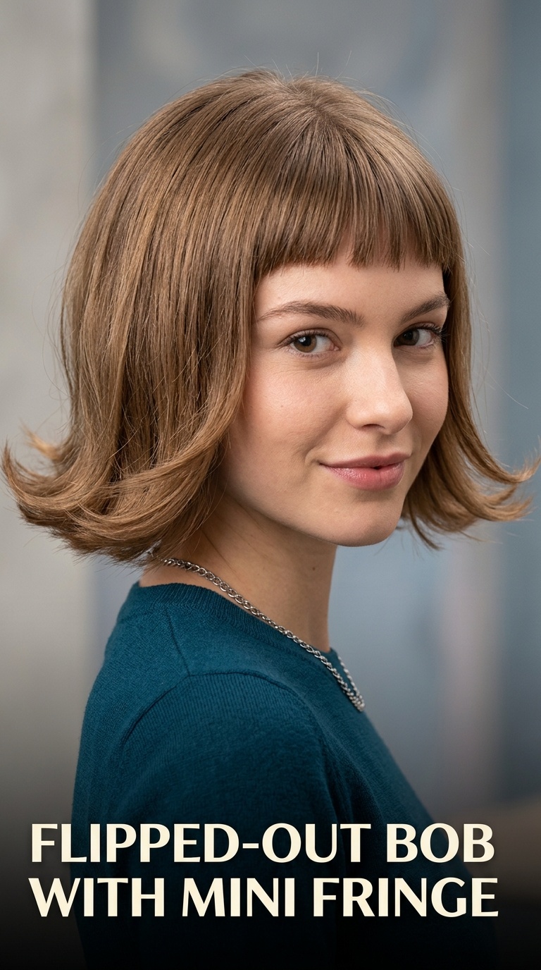 Flipped-Out Bob with Mini Fringe