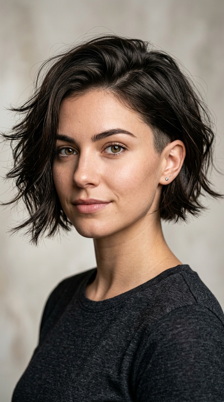 Flipped-Out Bob with Nape Undercut