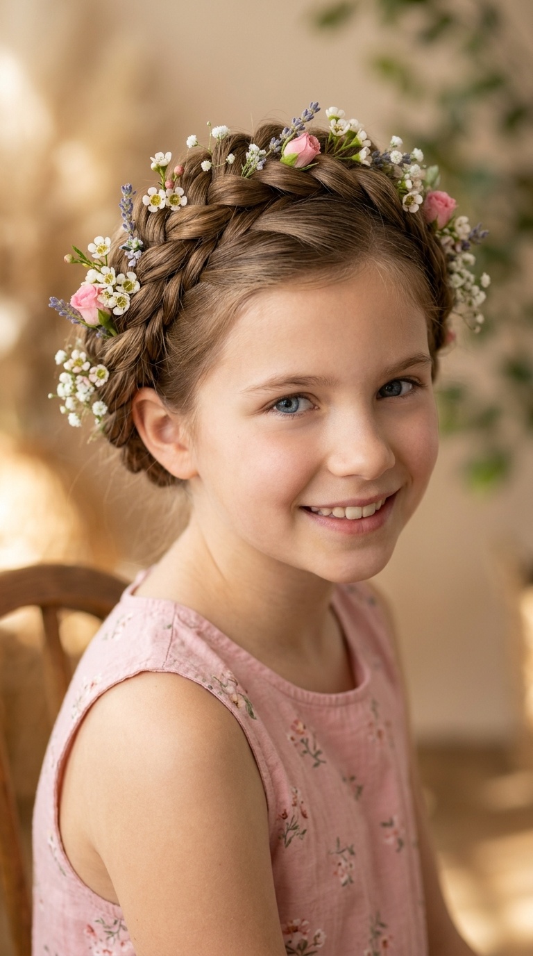 Floral Accented Halo Braid