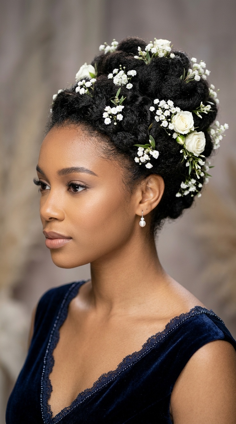 Floral-Accented Updo