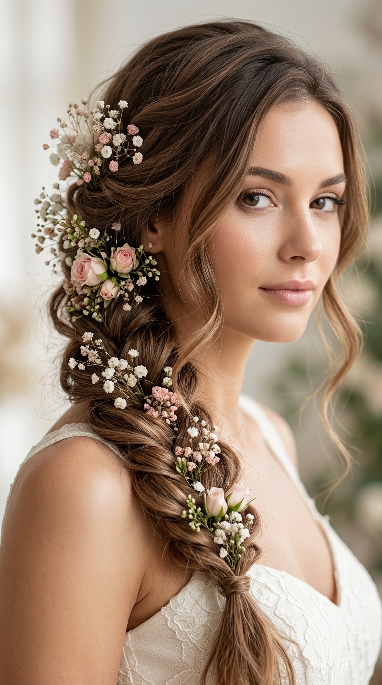 Floral-Infused Loose Plait