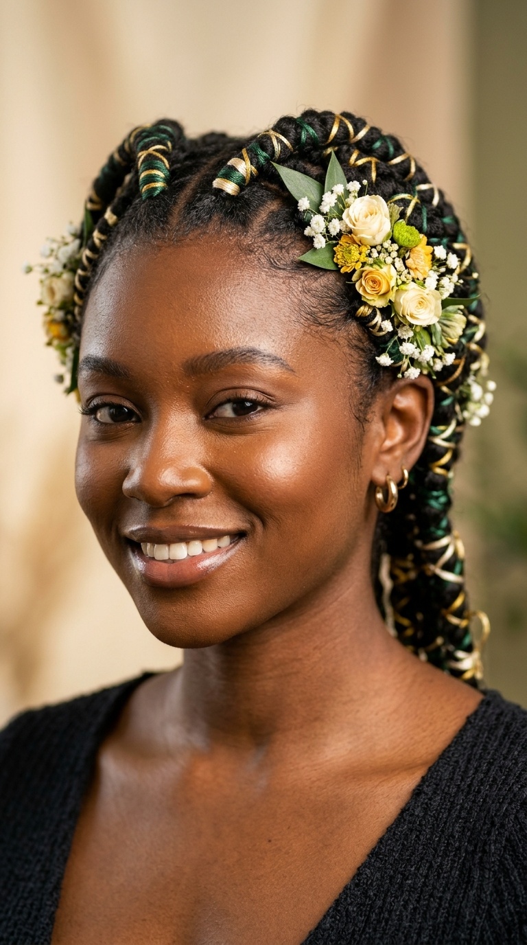 Floral-Integrated Threaded Style