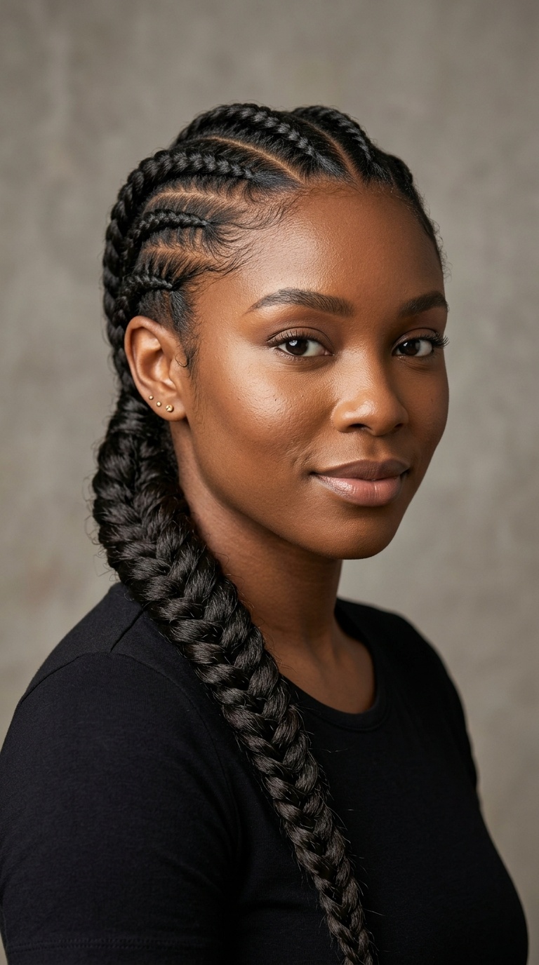 Four Braids into a Fishtail Finish