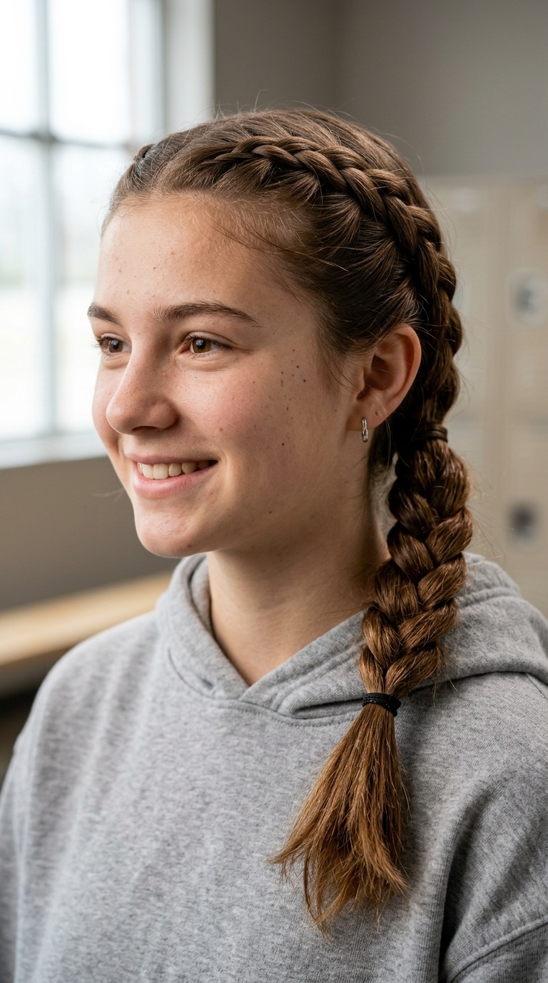 Four-Strand Braid Side Pony
