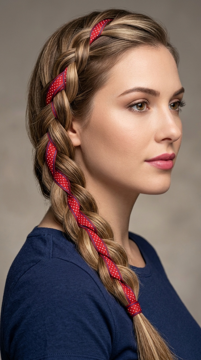 Four-Strand Braid with Integrated Ribbon