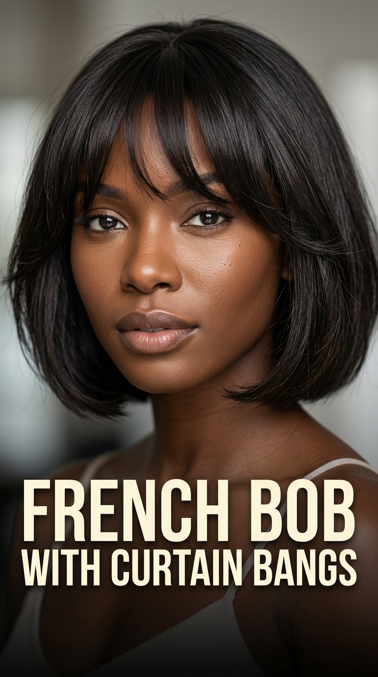 French Bob with Curtain Bangs