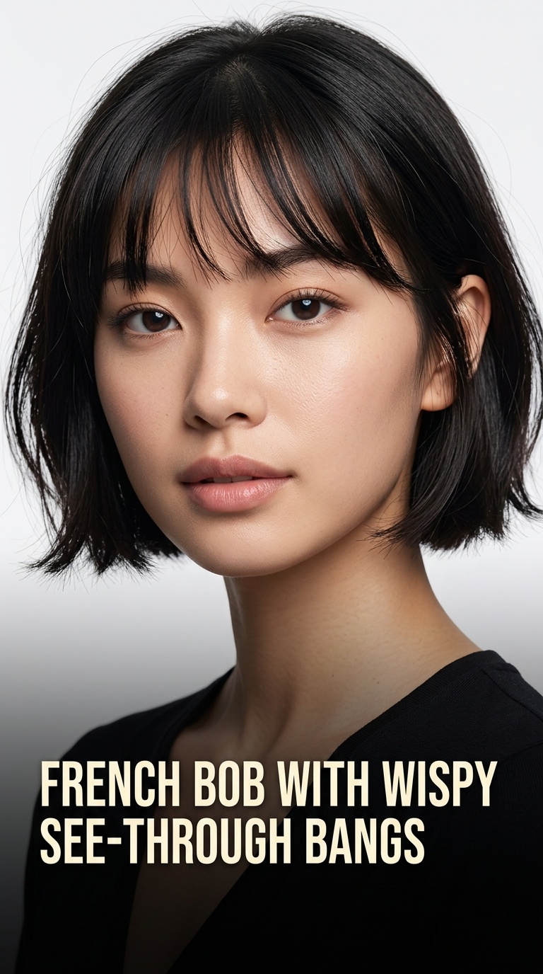 French Bob with Wispy See-Through Bangs