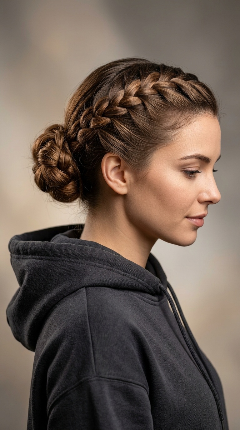 French Braid into a Bun
