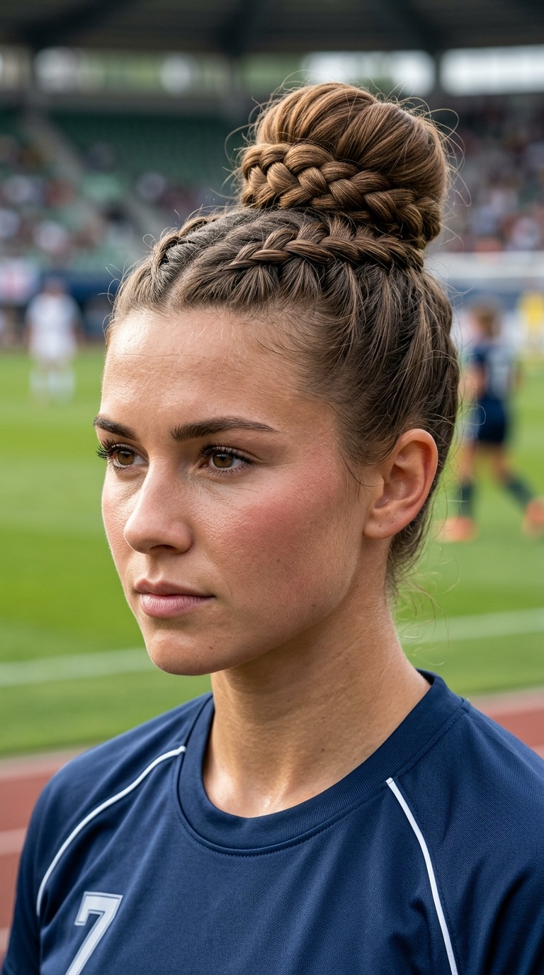French Braid into a High Bun