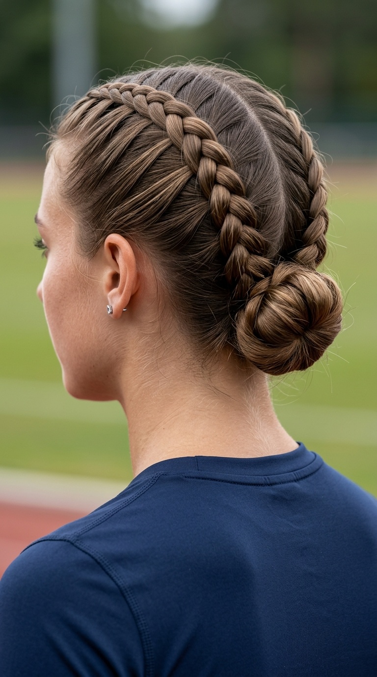 French Braid into a Low Bun