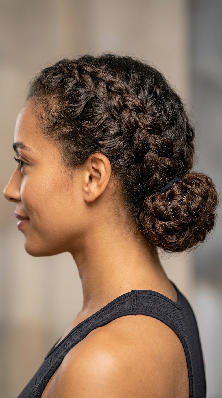 French Braid into a Low Bun