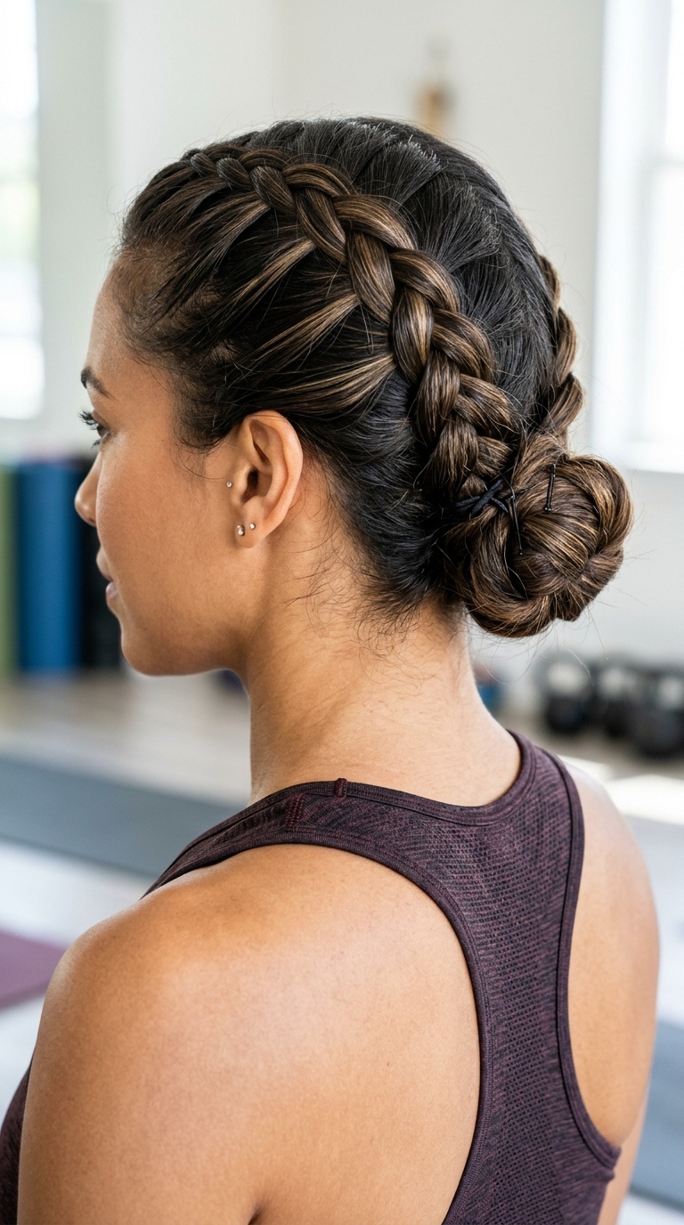 French Braid into a Low Bun