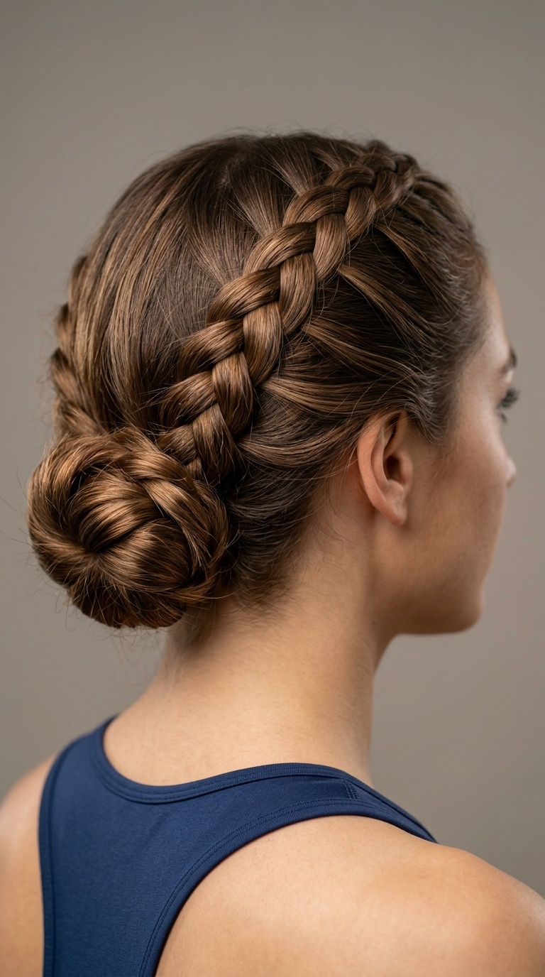 French Braid into Low Bun