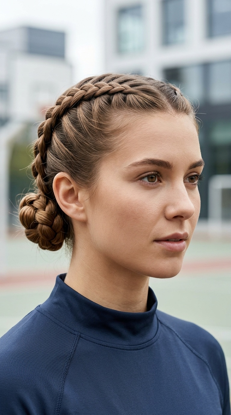 French Braid Pigtails into Buns