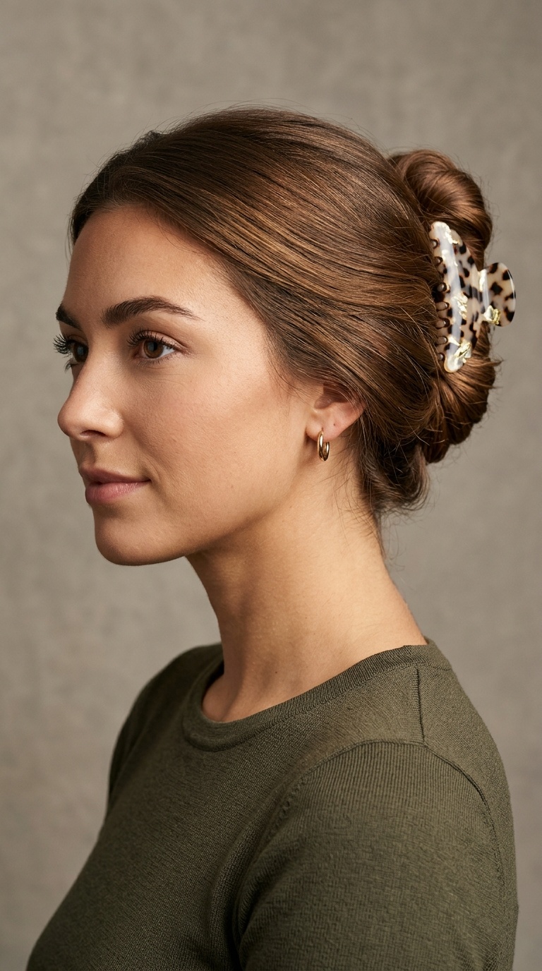 French Twist with a Claw Clip