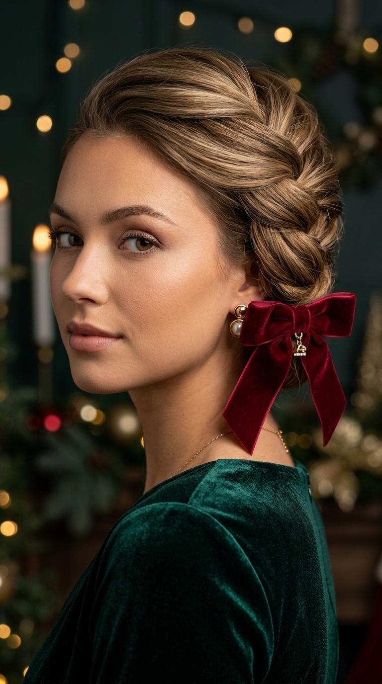 French Twist with Velvet Bow