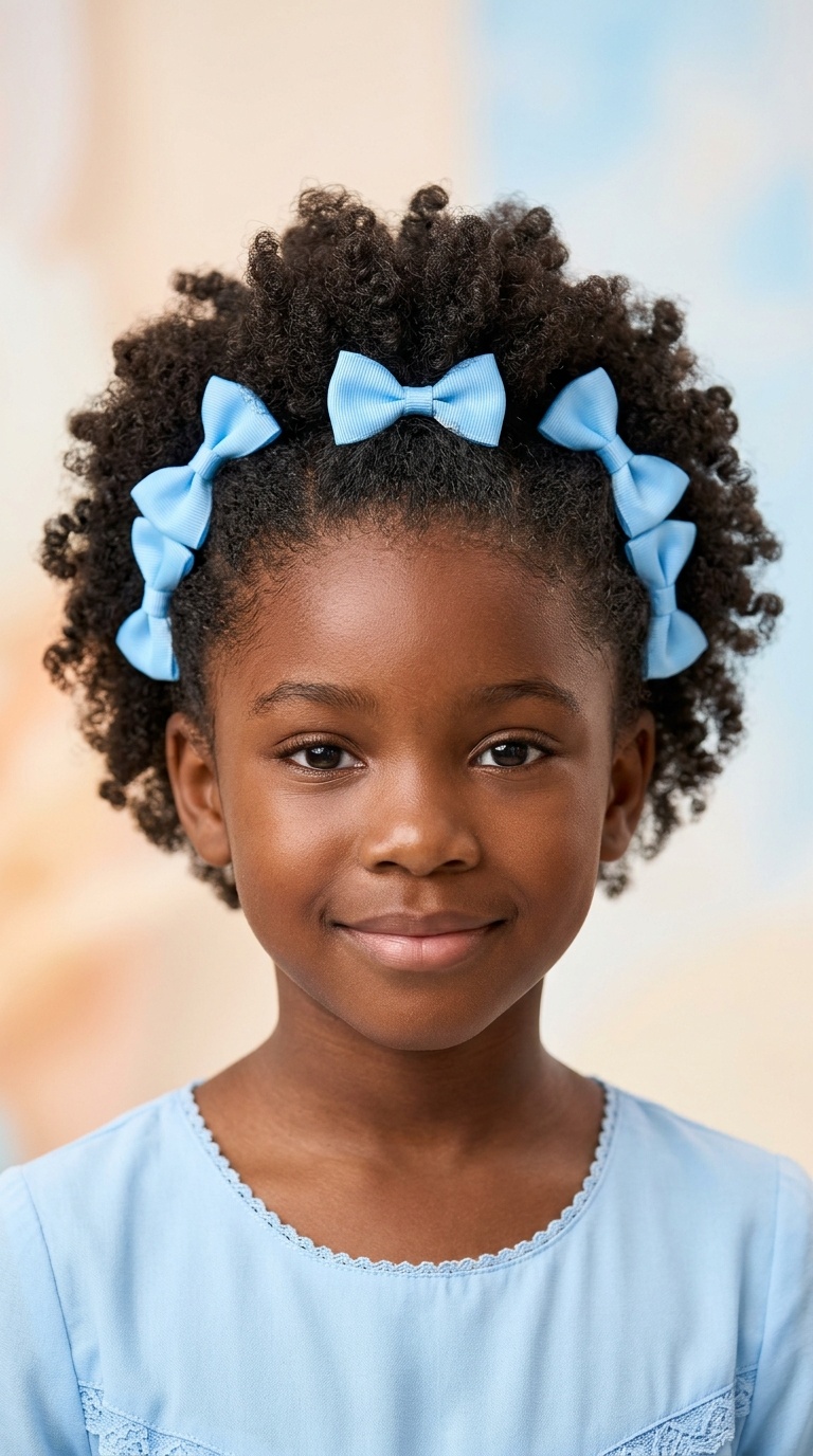 Fro-Hawk with Sky Blue Bows