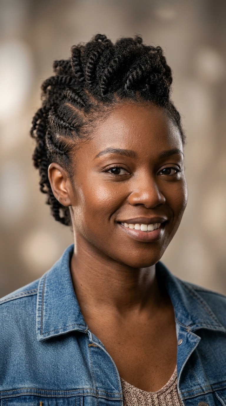 Frohawk with Braided Sides