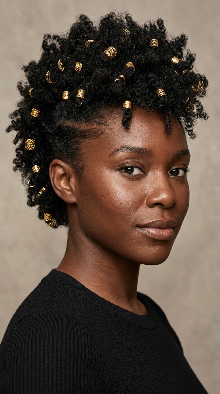 Frohawk with Gold Hair Jewels