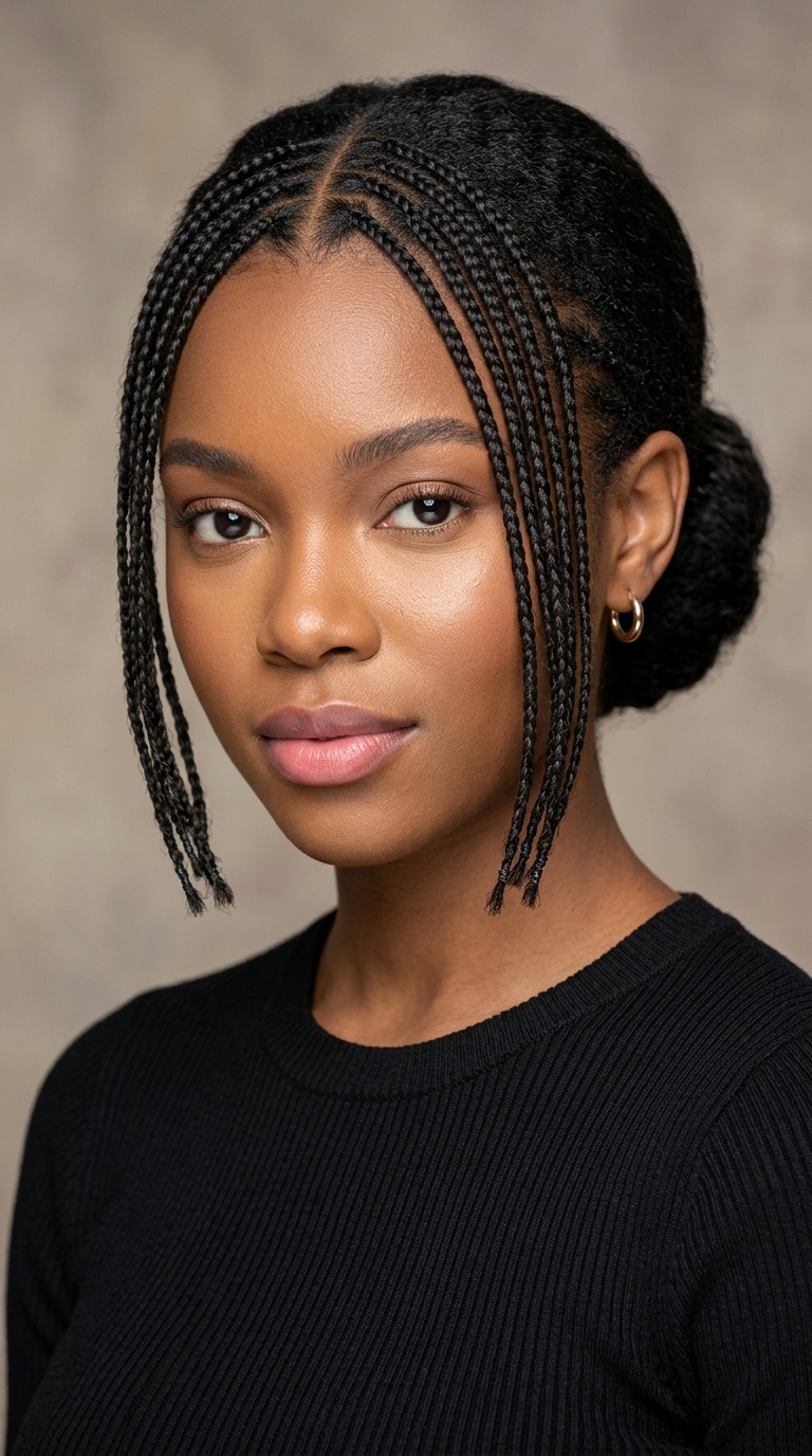 Front Face-Framing Micro Braids